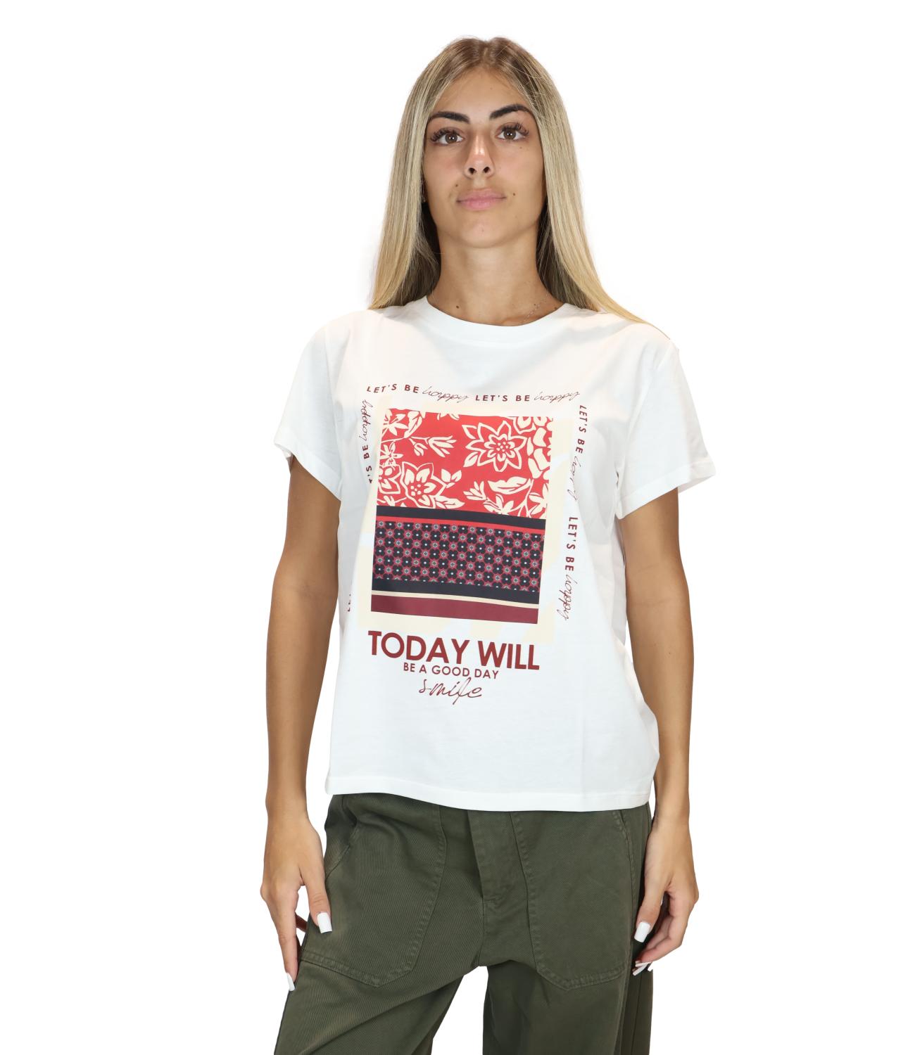 Susy Mix T-shirt B.co/Rosso 2 Donna