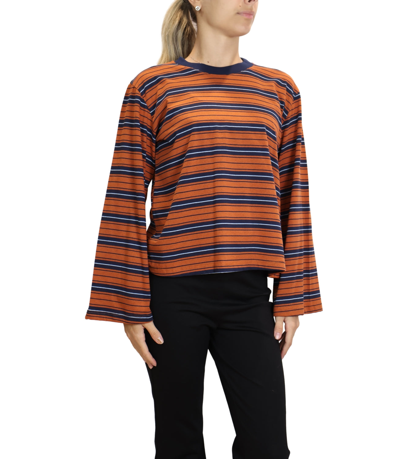 Susy Mix Maglia Riga Arancio Donna