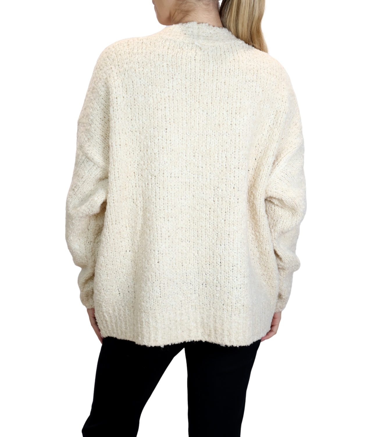 Susy Mix Cardigan Bouclè Crema Donna