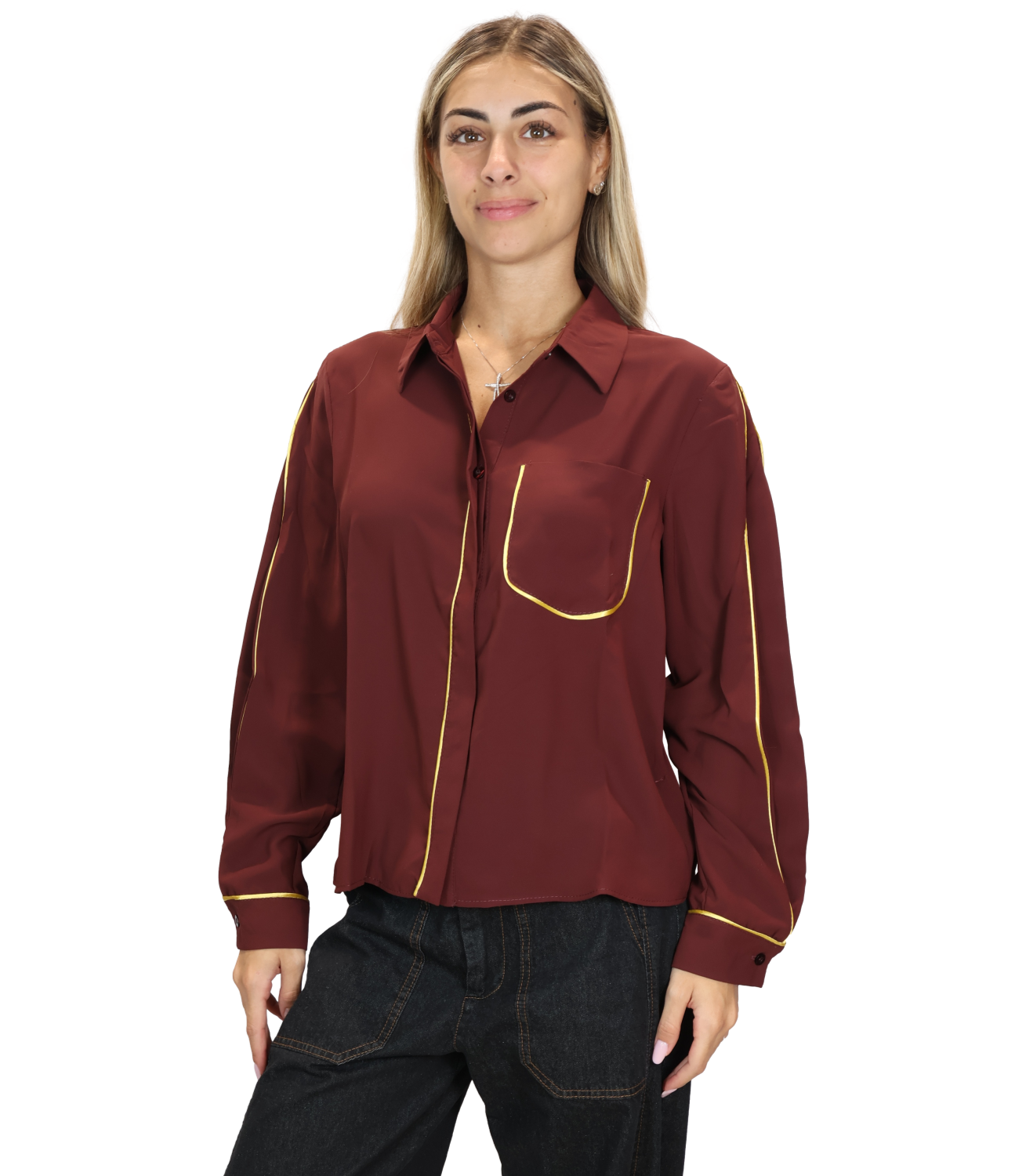 SUSY MIX camicia bordeaux donna