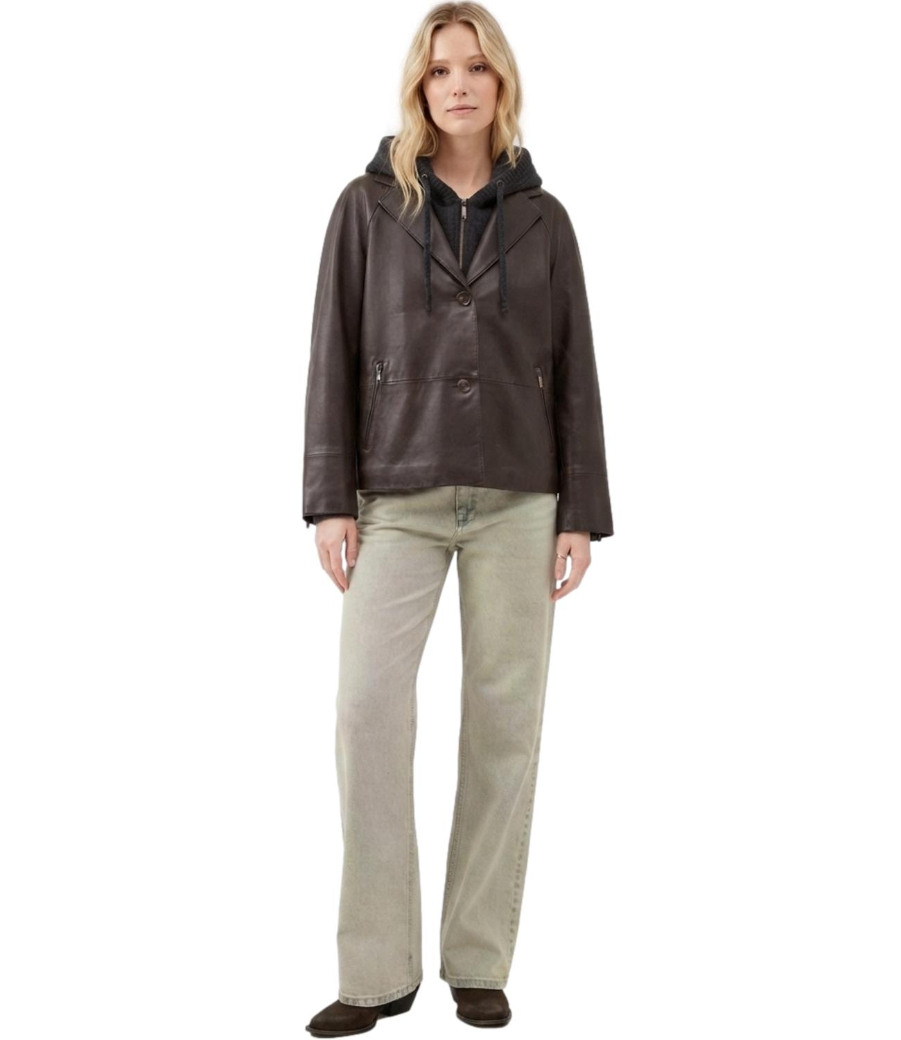 The Jackie Leathers Giacca SUN NABO Dark Brown Donna