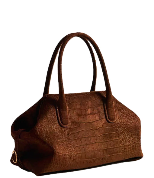 THEMOIRè TALIA TRUNK MEDIUM SUEDE CROCO EFFECT ROCKY ROAD