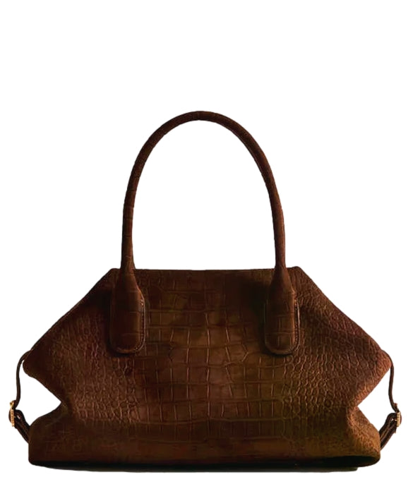 THEMOIRè TALIA TRUNK MEDIUM SUEDE CROCO EFFECT ROCKY ROAD