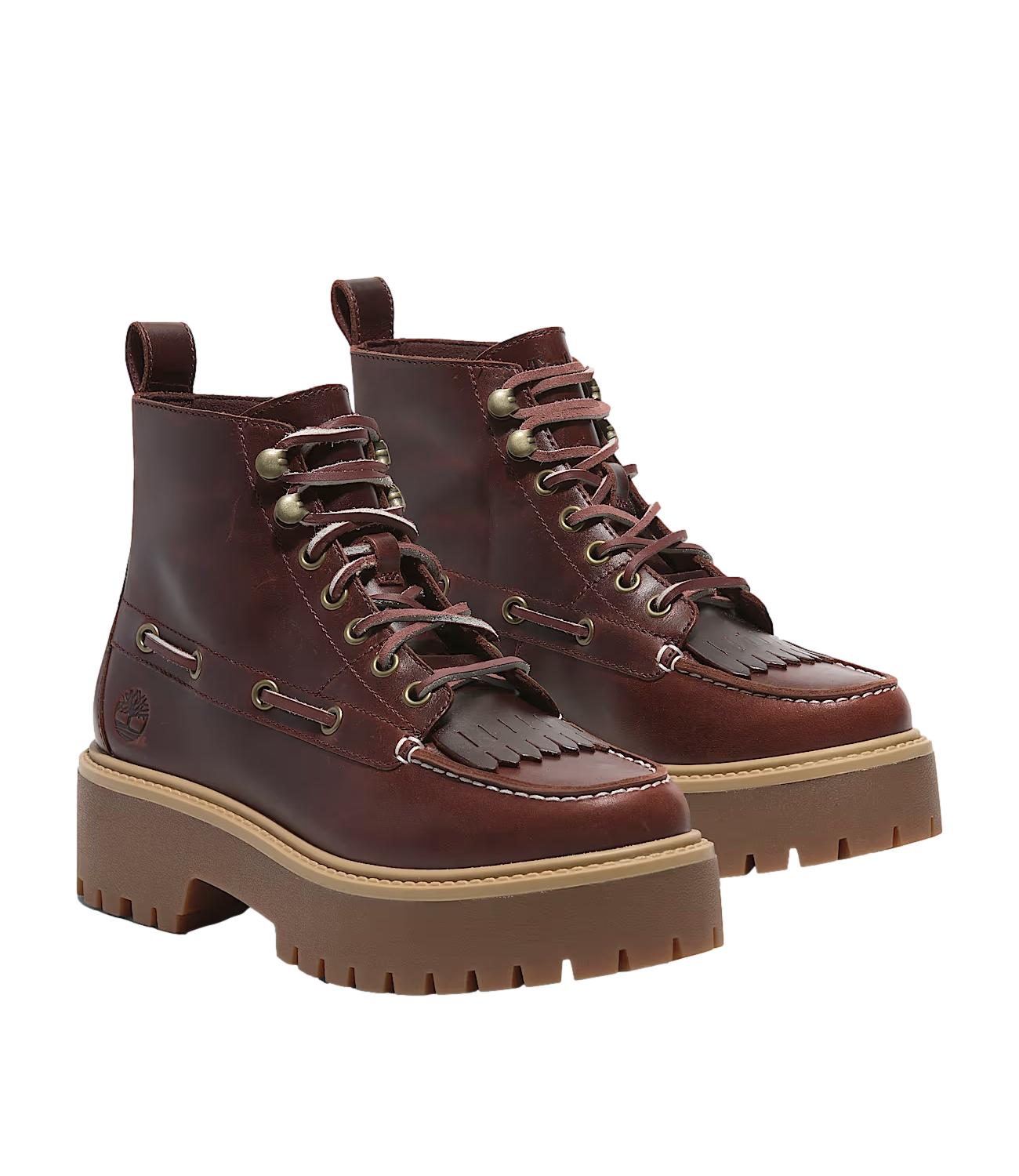 Timberland Stone Street Mid Lace Up Boot Burgundy Full Grain