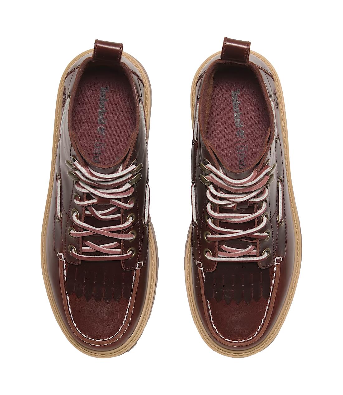 Timberland Stone Street Mid Lace Up Boot Burgundy Full Grain