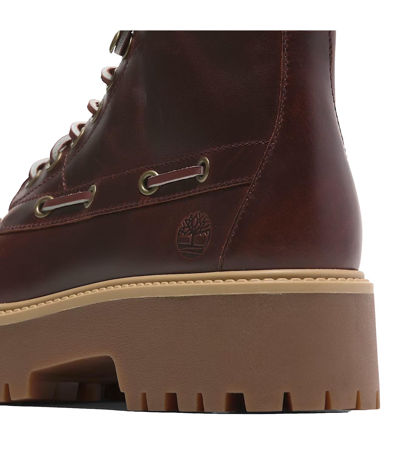 Timberland Stone Street Mid Lace Up Boot Burgundy Full Grain