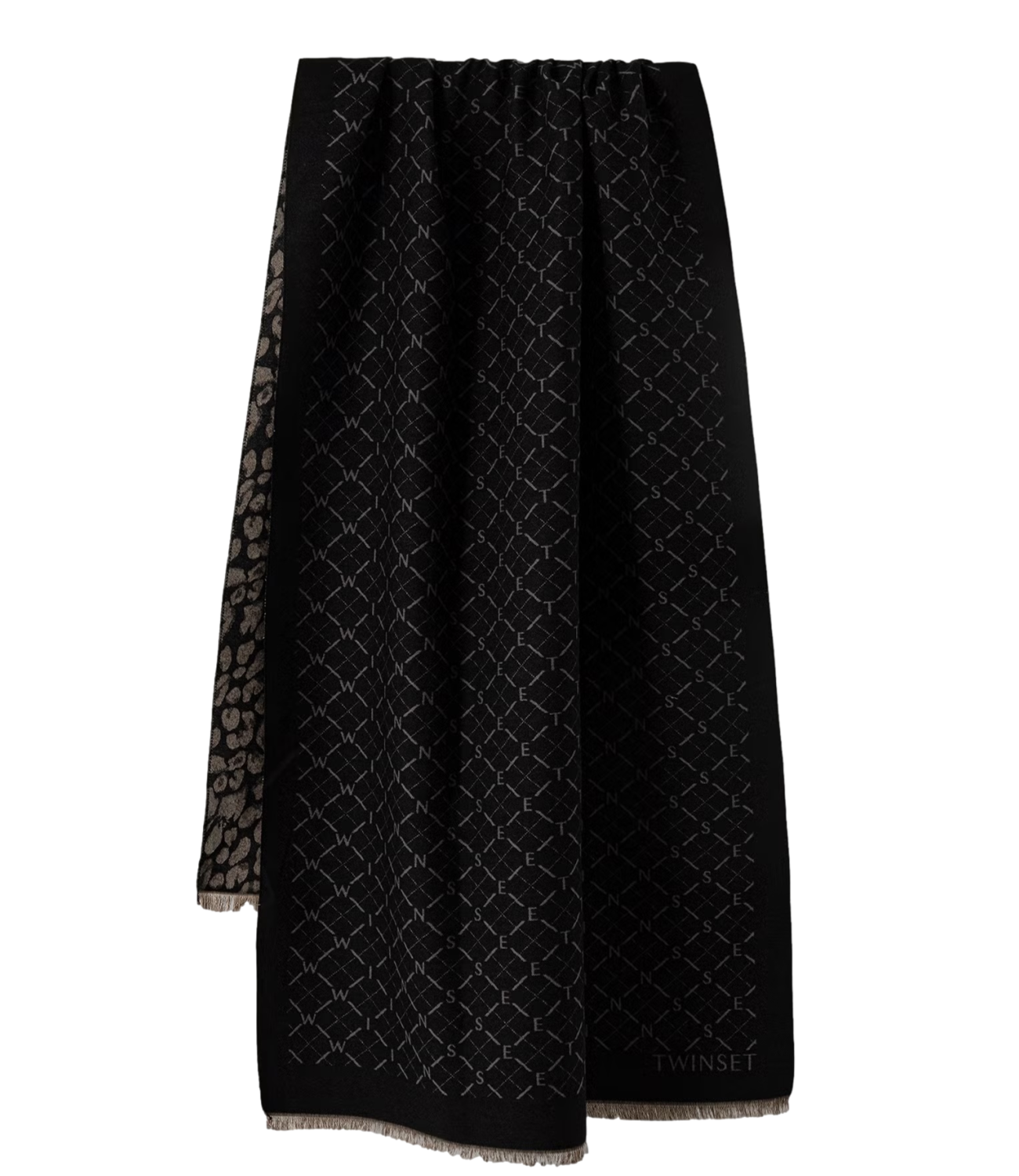 Twinset Stola Jacquard Mix Nero/Grigio Donna