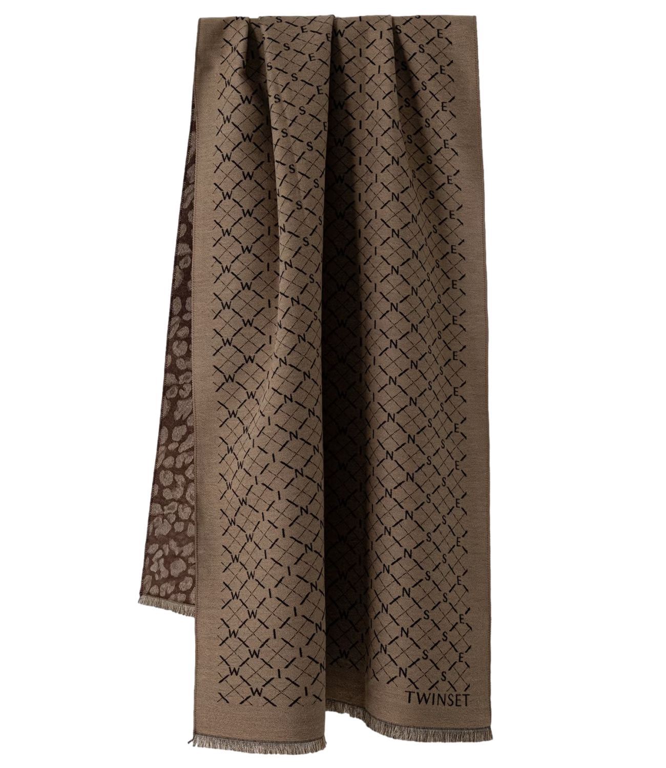 Twinset Stola Jacquard Mix Canapa/Dark Coffee Donna