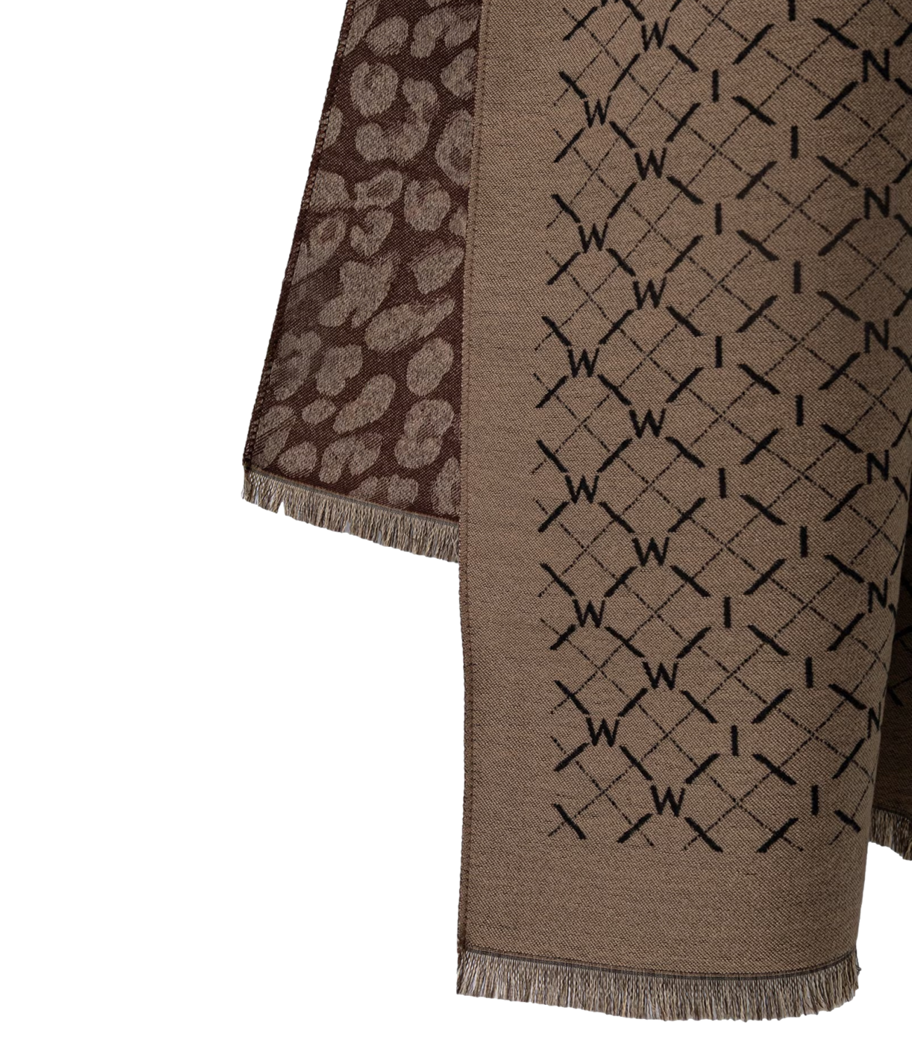 Twinset Stola Jacquard Mix Canapa/Dark Coffee Donna