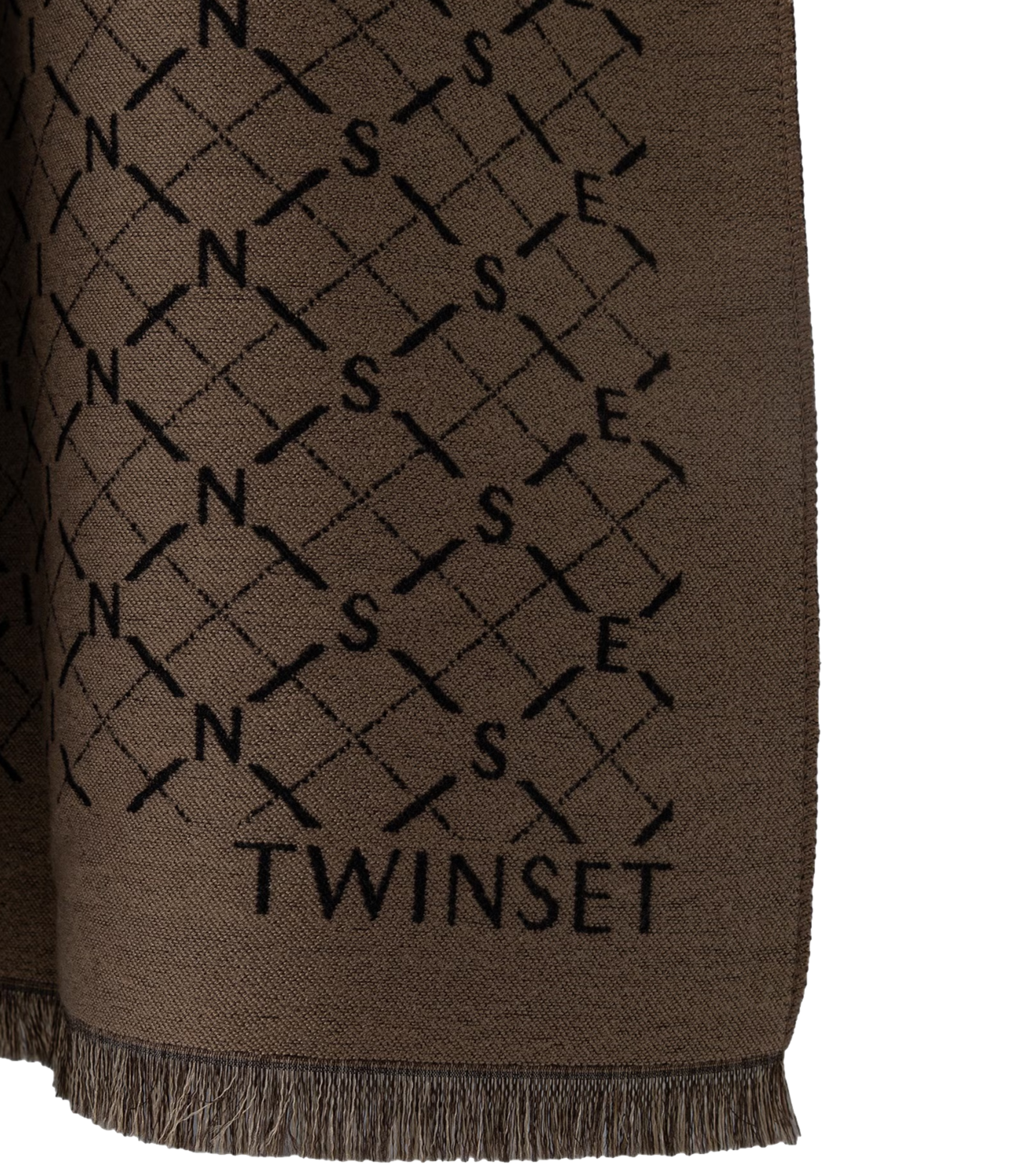 Twinset Stola Jacquard Mix Canapa/Dark Coffee Donna