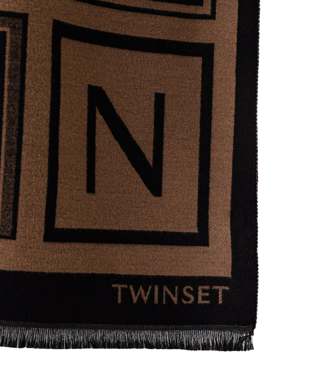 Twinset Stola Jacquard Lettering Nero Donna