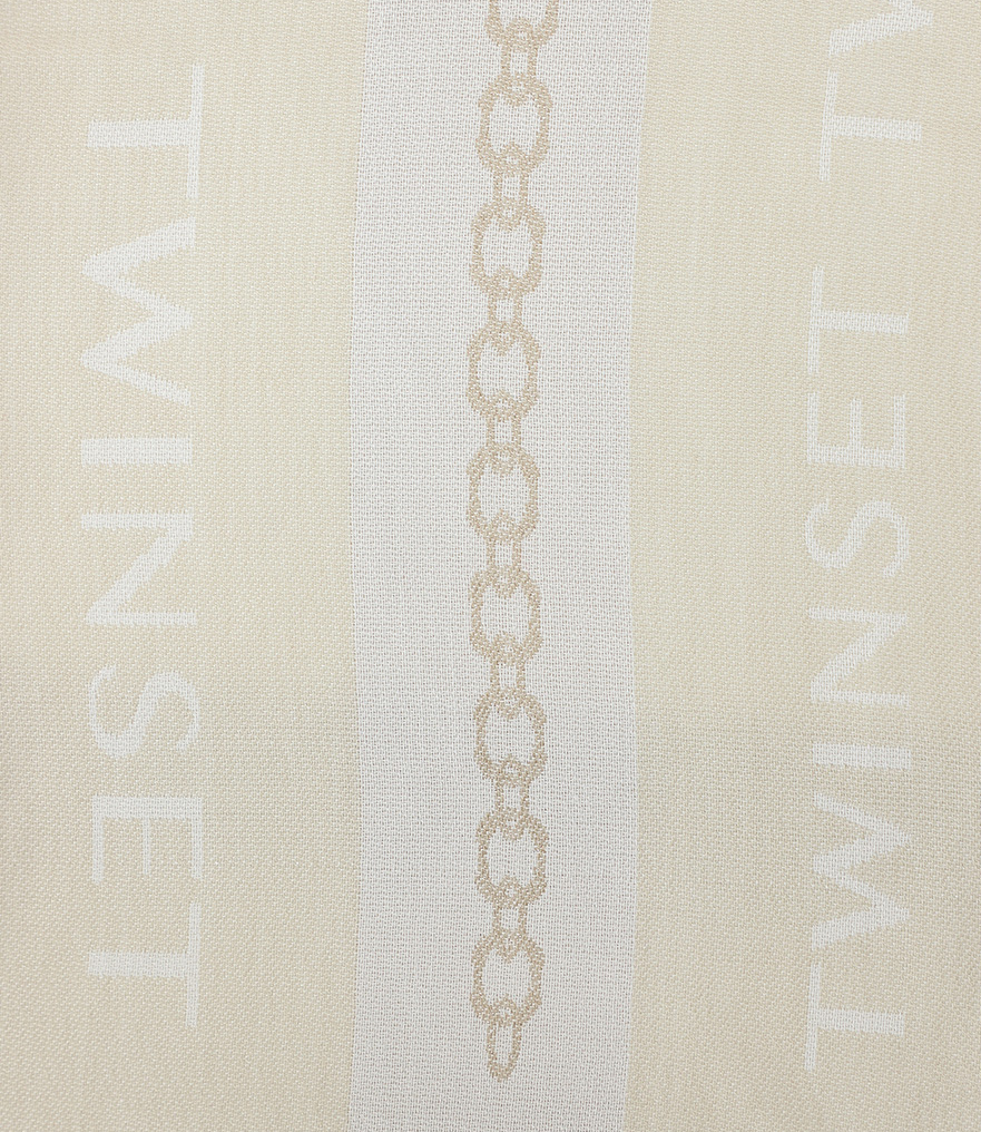 Twinset Stola Jacquard Righe Parchment/Giglio Donna