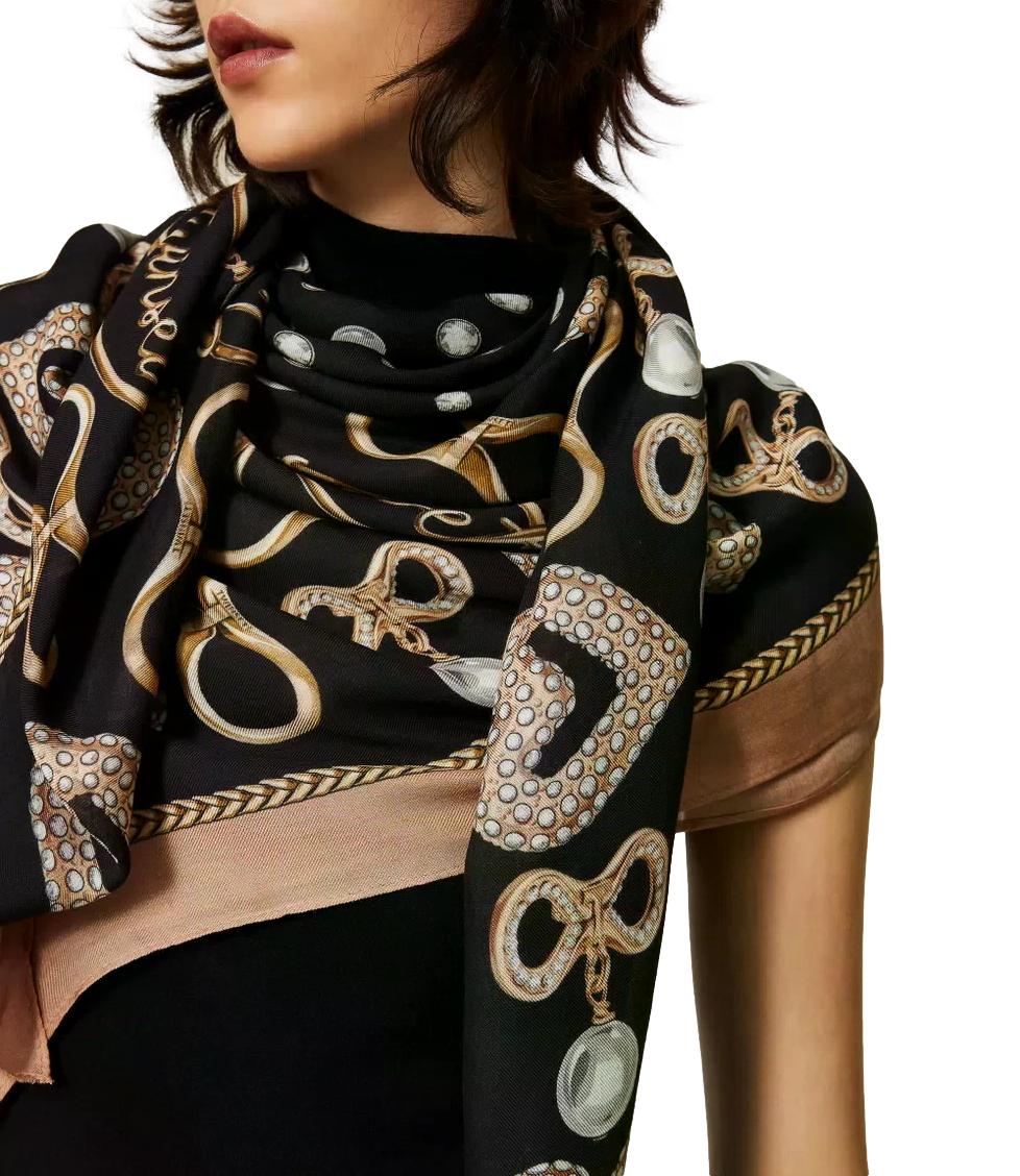 Twinset Kefia Tessuto St.Bijoux Nero Donna