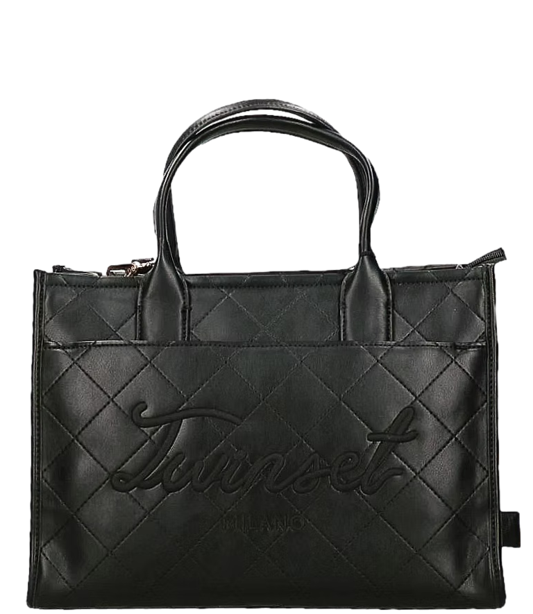 Twinset Borsa Tote Trapuntata Grande Nero Donna