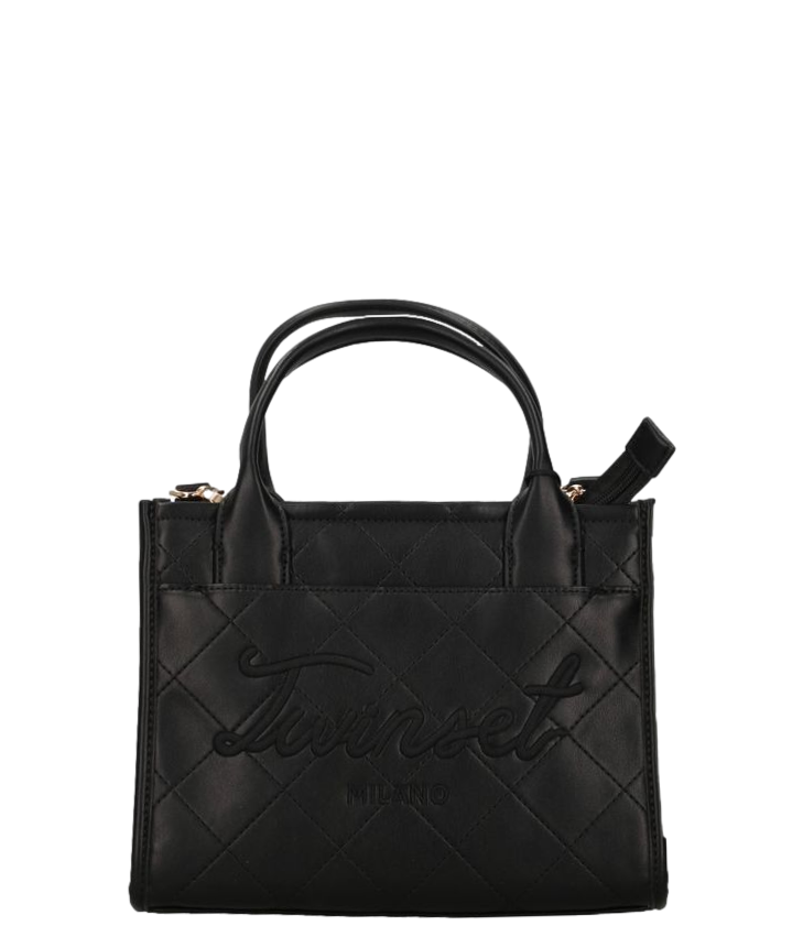 Twinset Borsa Tote Trapuntata Piccola Nero Donna