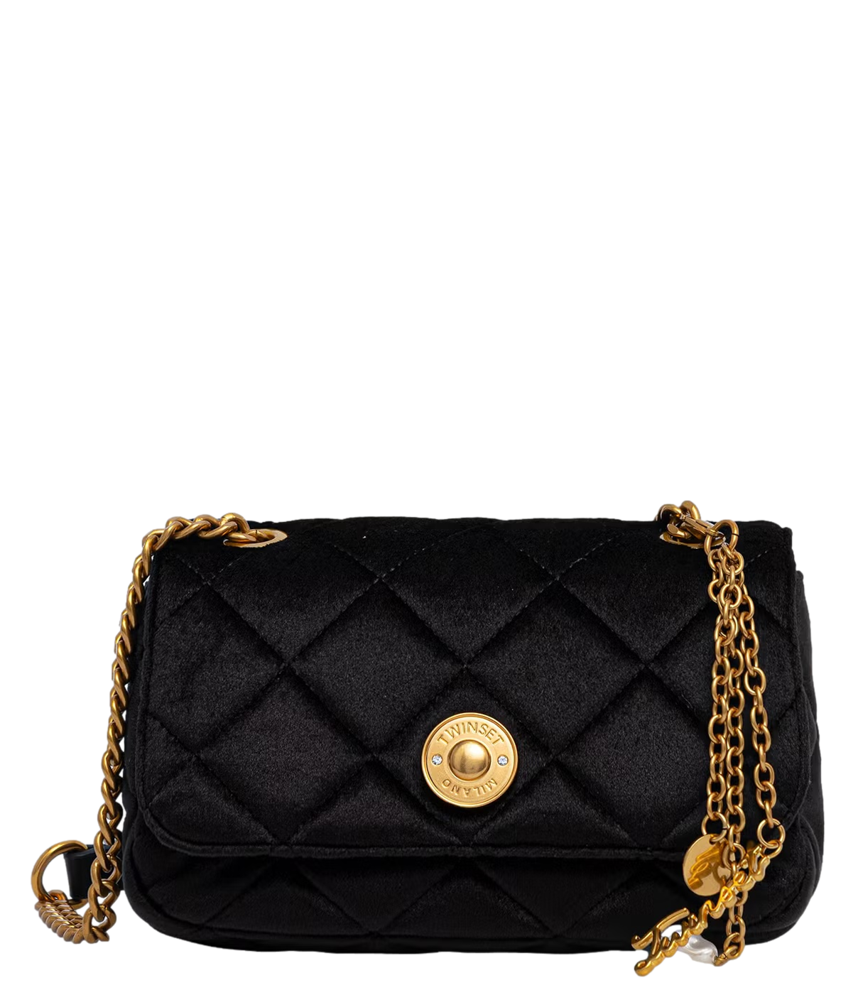 Twinset Borsa a Tracolla Velluto Nero Donna
