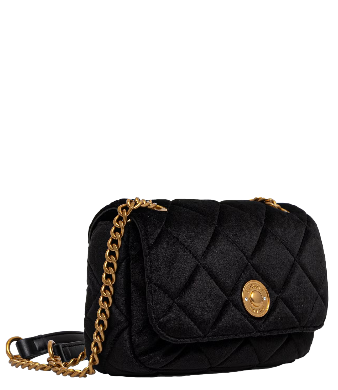 Twinset Borsa a Tracolla Velluto Nero Donna