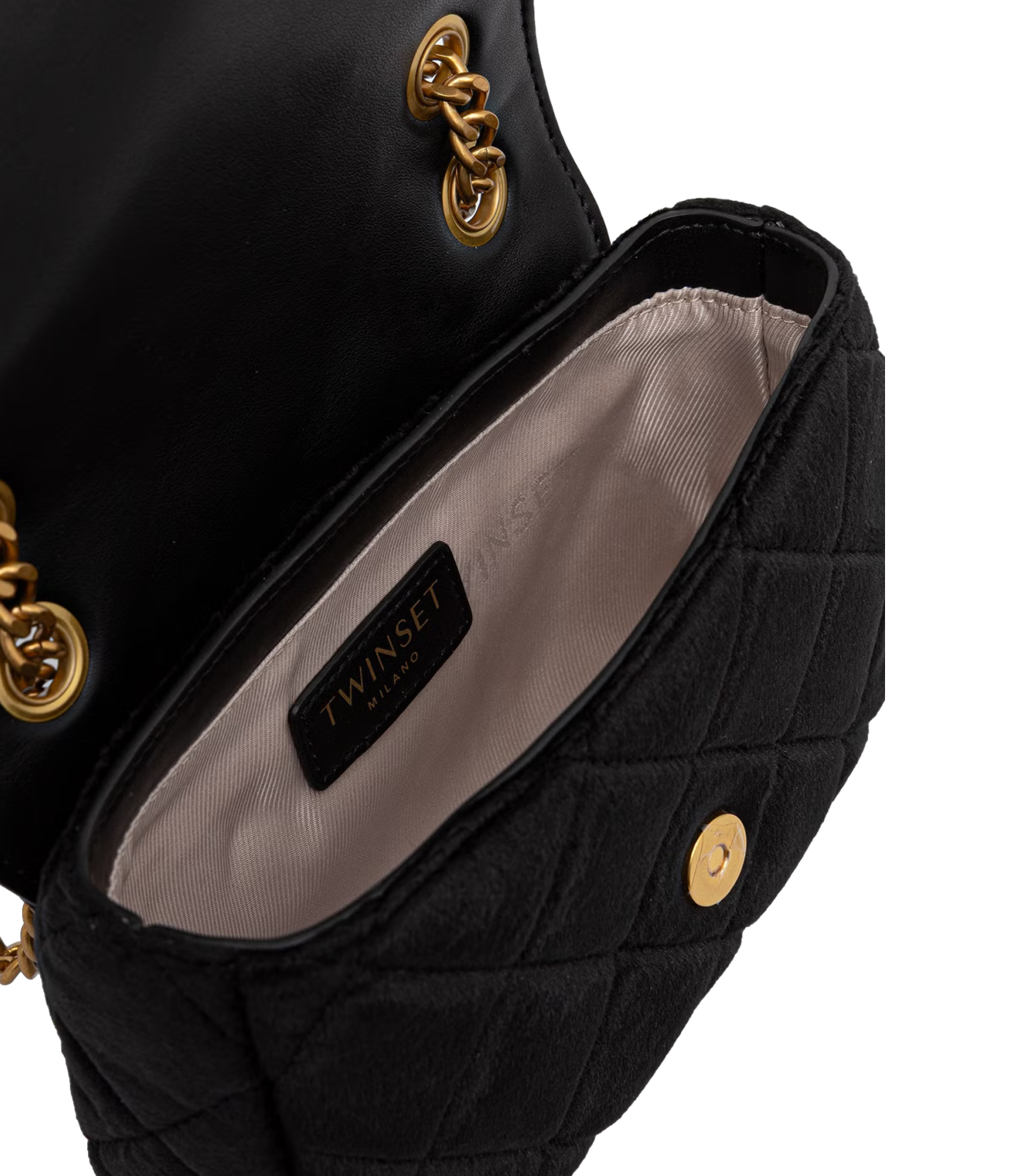 Twinset Borsa a Tracolla Velluto Nero Donna