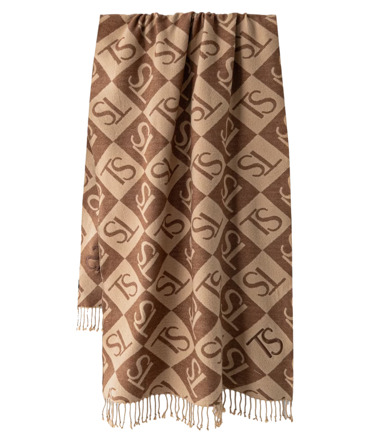 Twinset Stola Jacquard Rombi Nougat Donna
