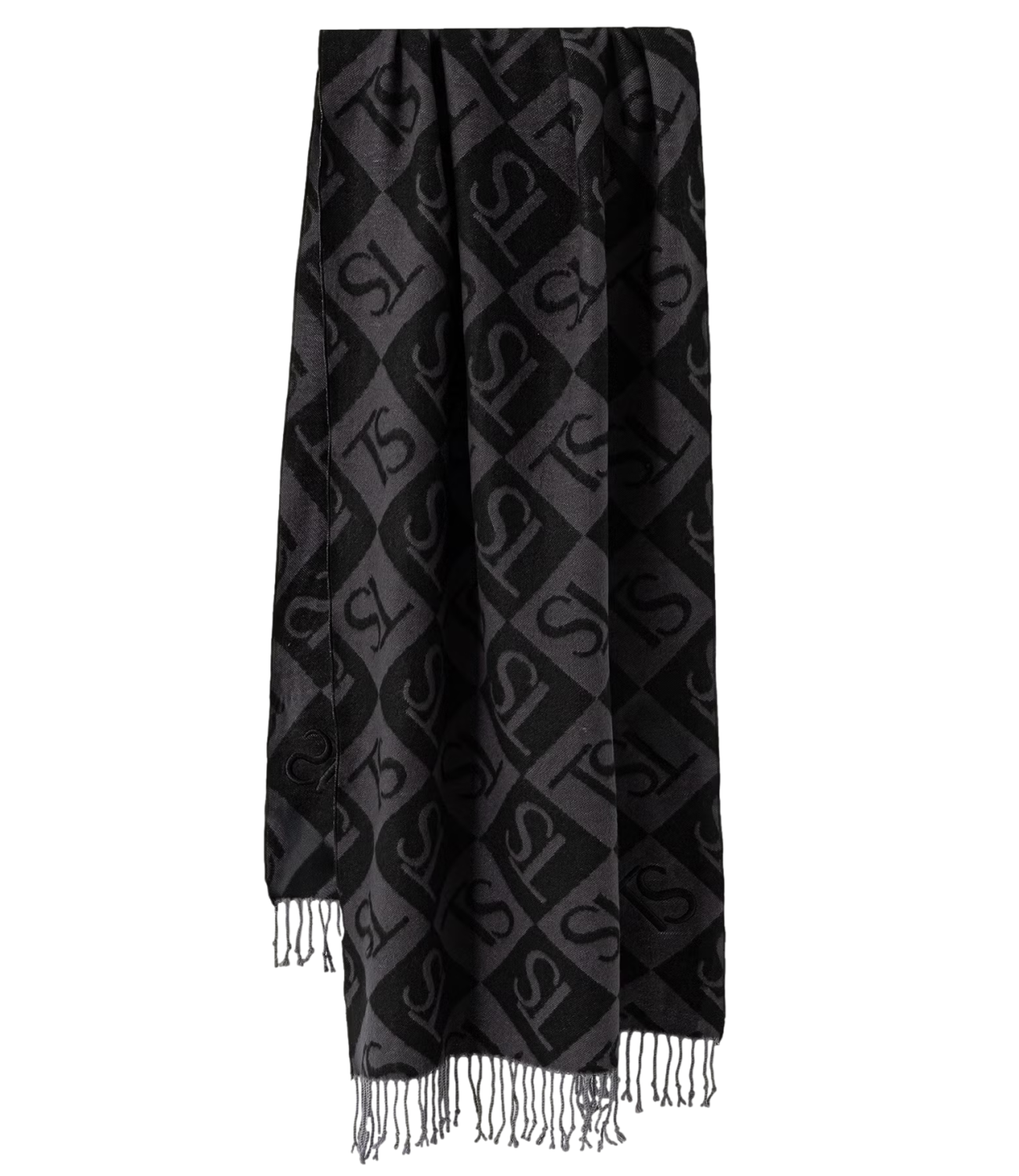 Twinset Stola Jacquard Rombi Grigio Melange Donna