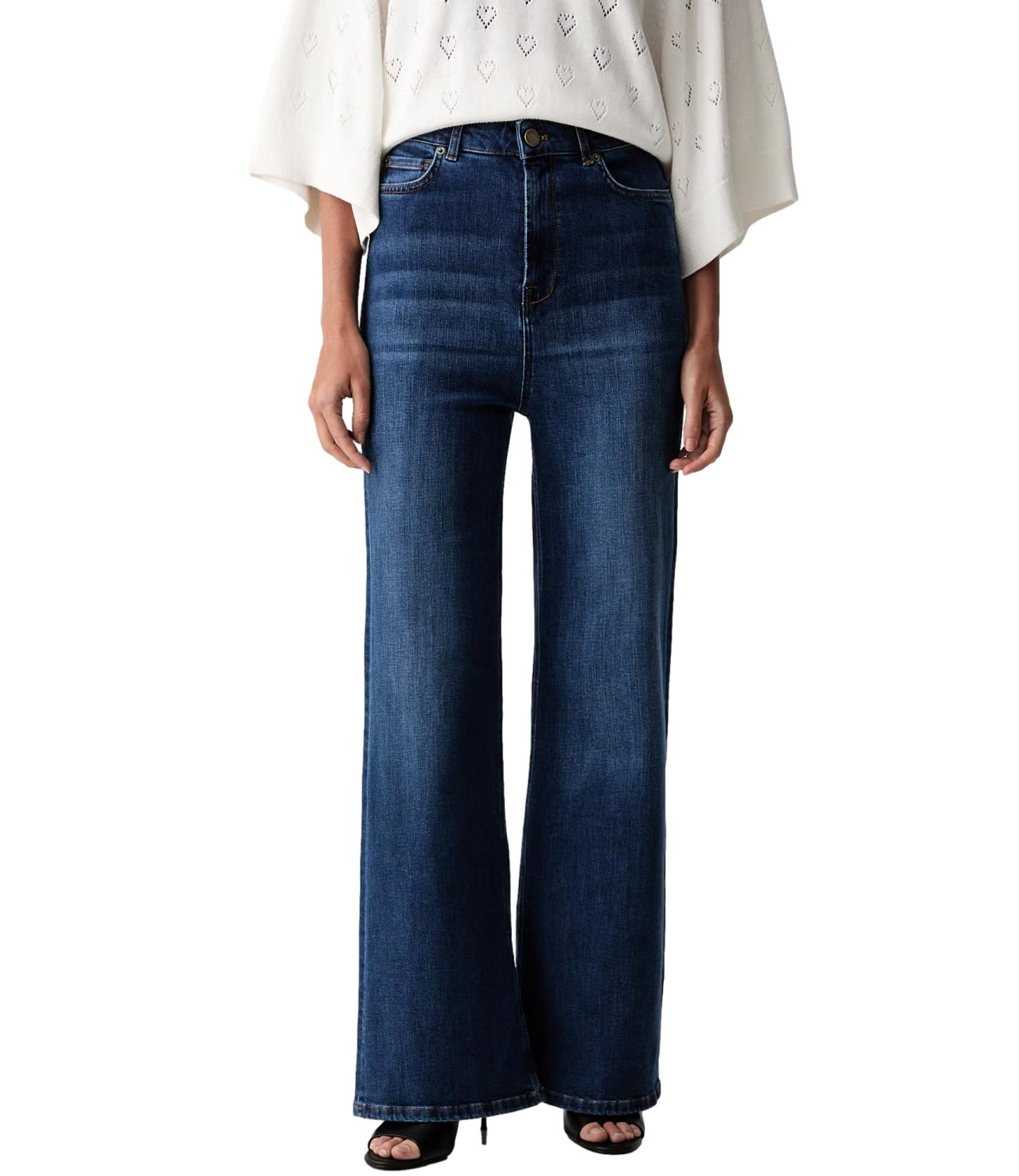 Twinset Jeans Straight Leg Fit Blu Medio Donna