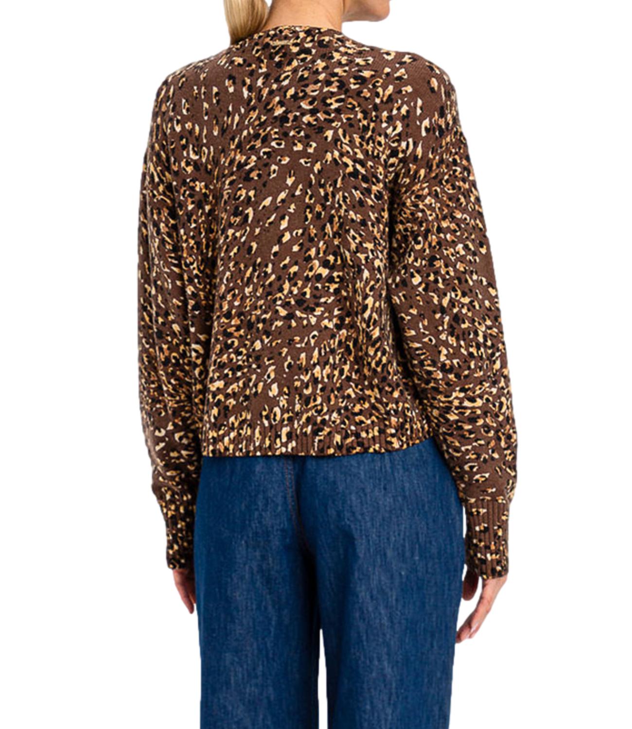 Twinset Pull Corto In Maglia Stampato Animalier Donna