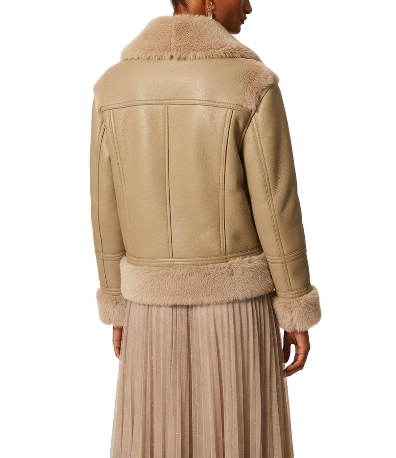 Twinset Giaccone Spalmato Mastice Donna
