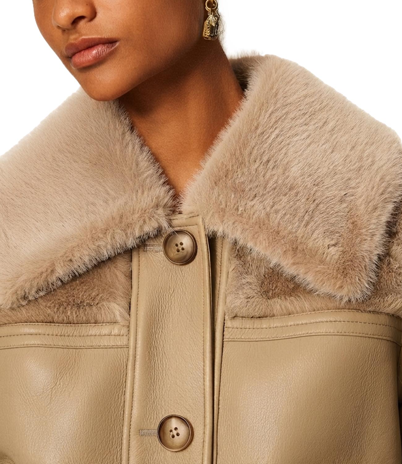 Twinset Giaccone Spalmato Mastice Donna