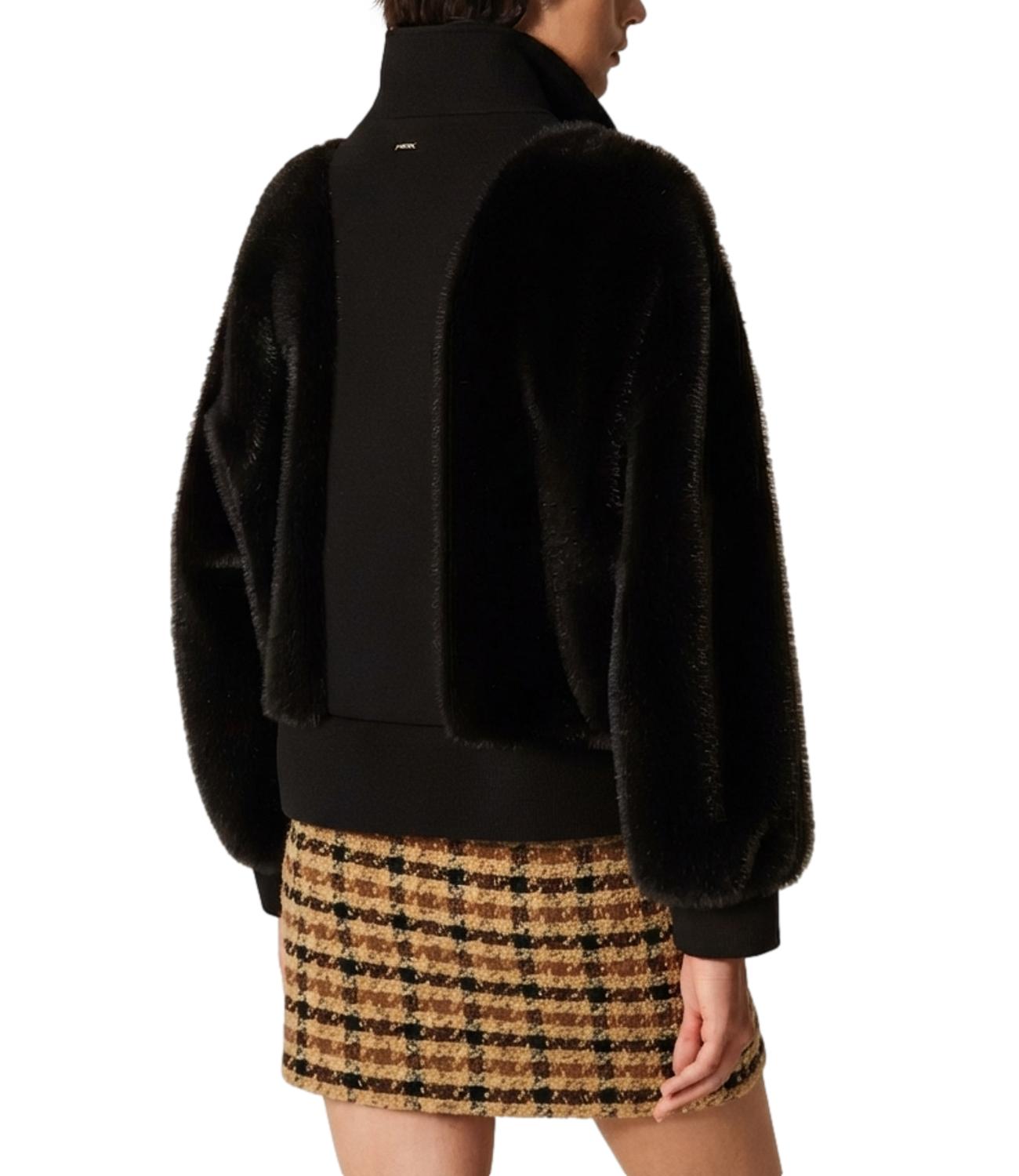 Twinset Giubbotto Long Fiber Nero Donna
