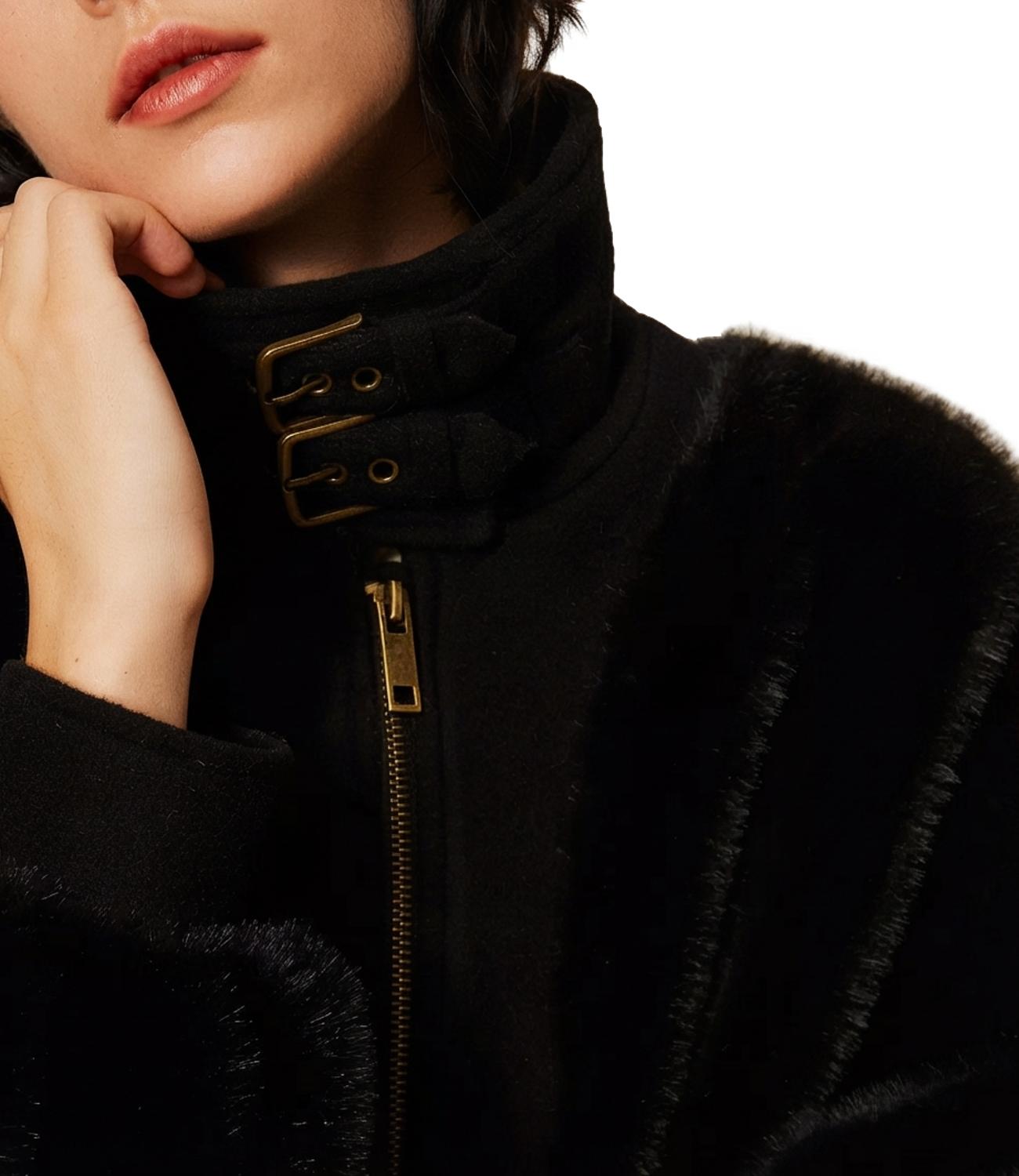 Twinset Giubbotto Long Fiber Nero Donna