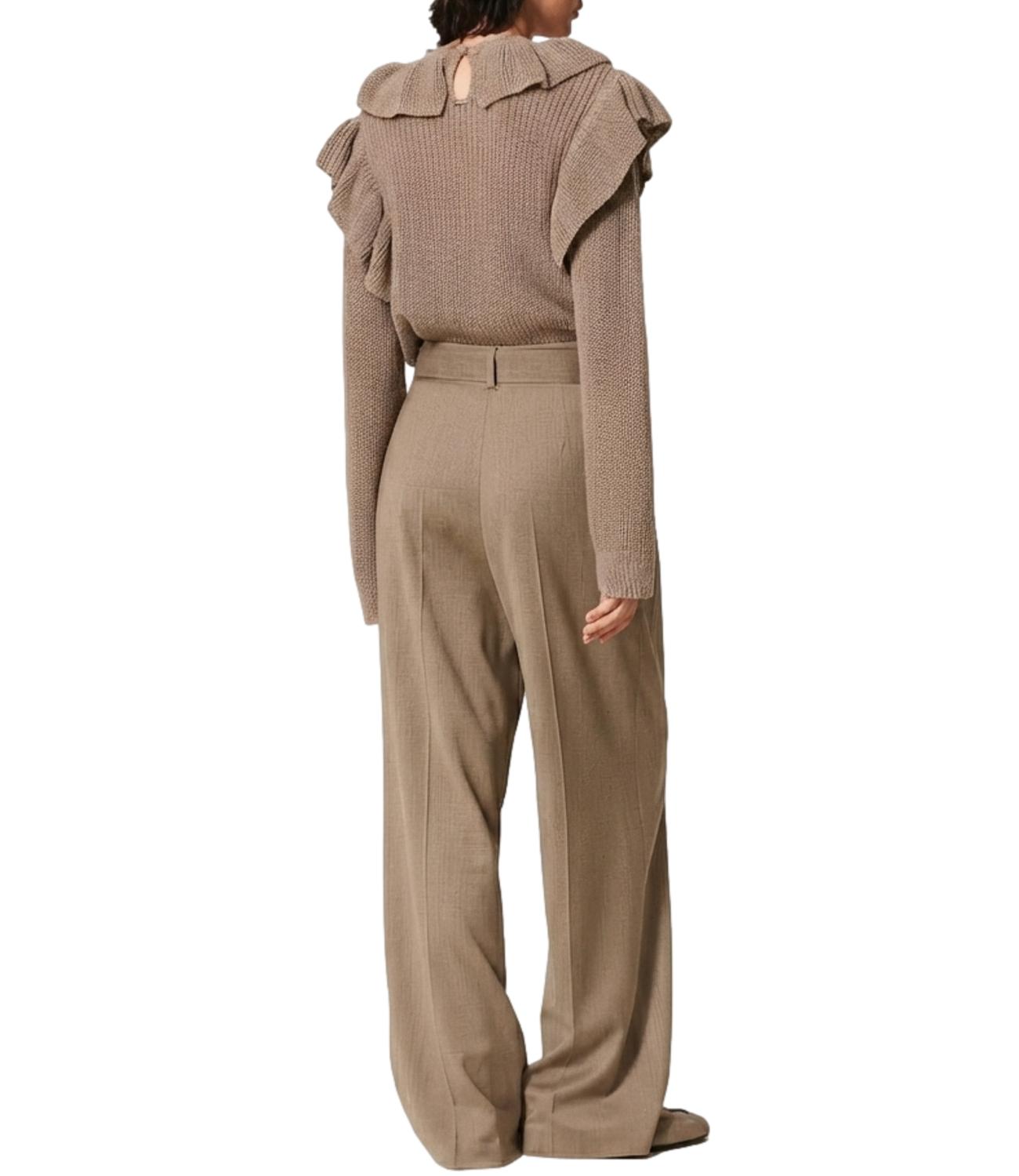 Twinset Pantalone Largo C/Cintura Mastice Donna