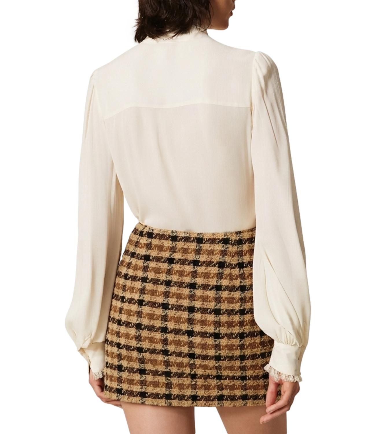 Twinset Camicia Con Fiocco Madreperla Donna