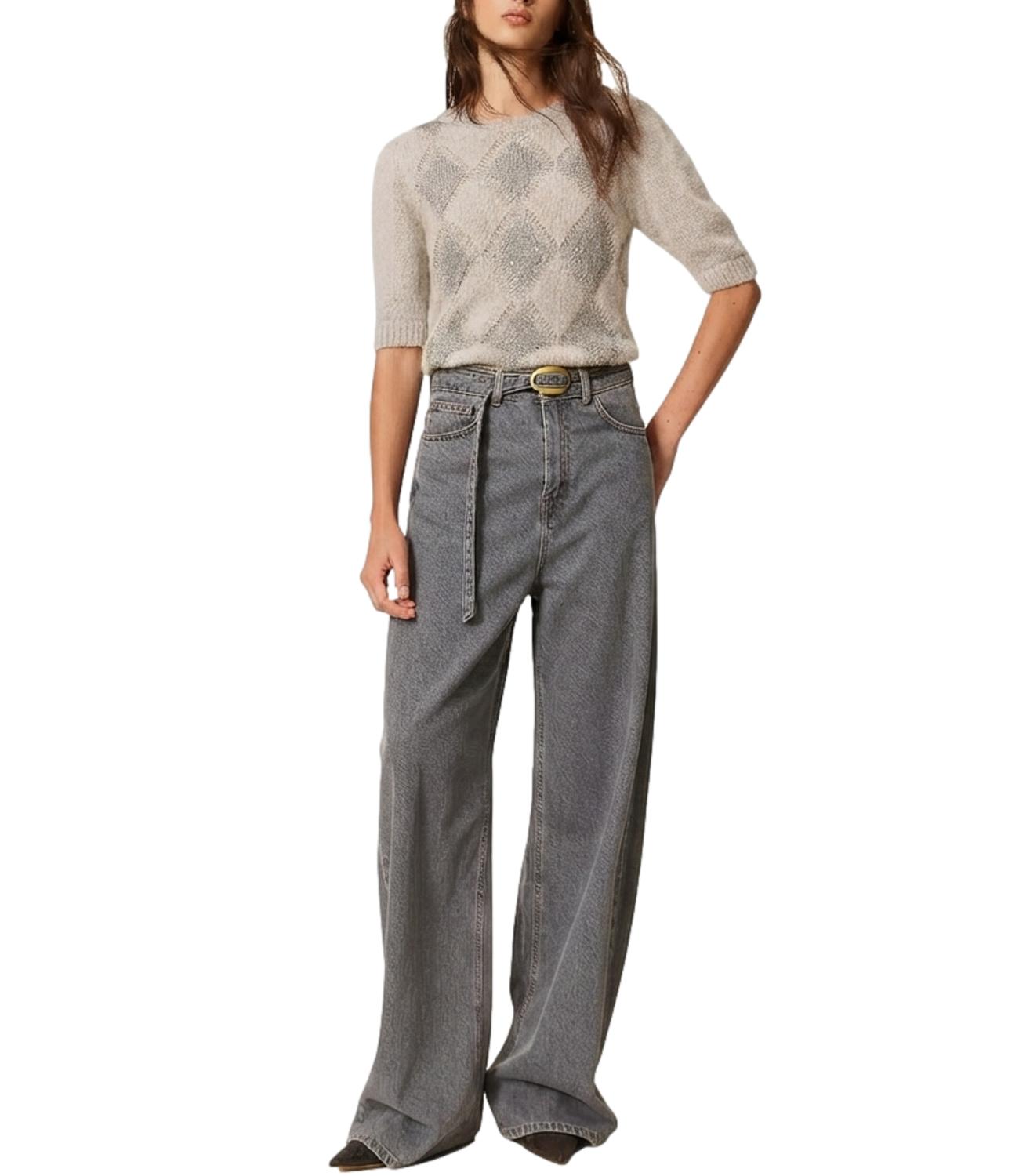 Twinset Jeans Denim C/Cintura Grigio Donna