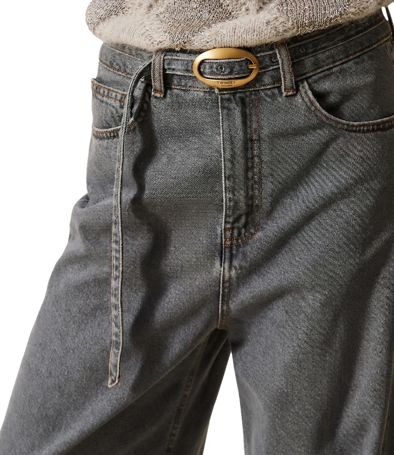 Twinset Jeans Denim C/Cintura Grigio Donna