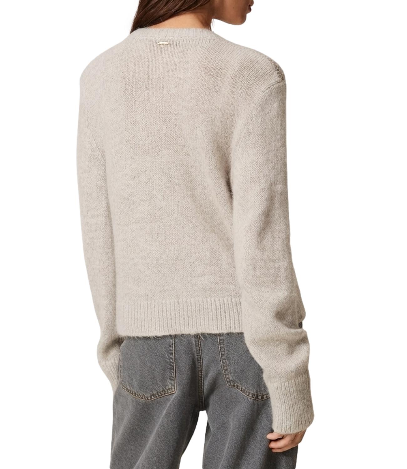 Twinset Cardigan Rombi Paillettes Grigio Chiaro Melange Donna