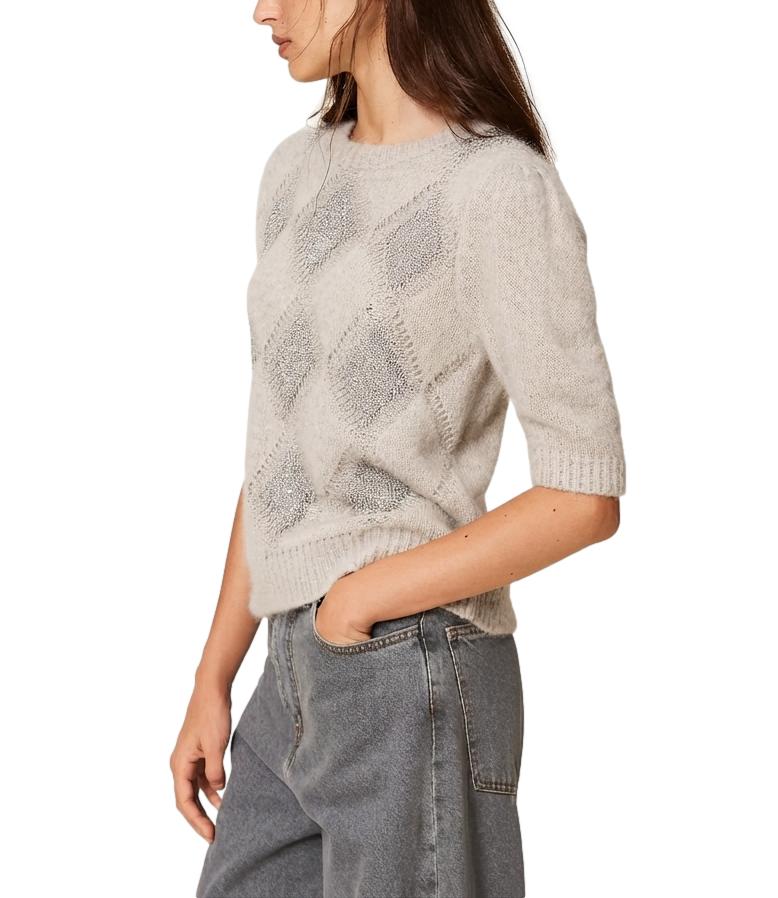 Twinset Maglia Grigio Chiaro Melange Donna