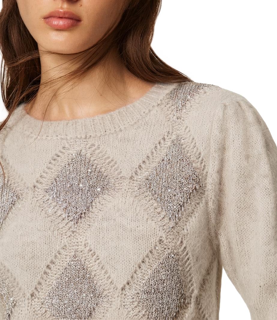 Twinset Maglia Grigio Chiaro Melange Donna