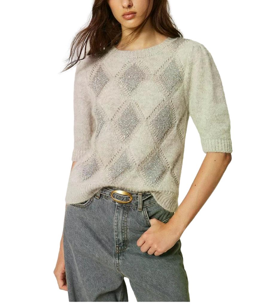 Twinset Maglia Grigio Chiaro Melange Donna