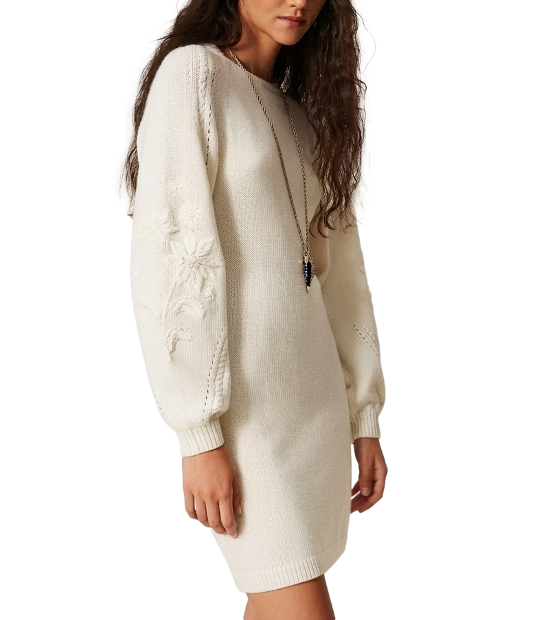 Twinset Mini Abito Ricamato Madreperla Donna