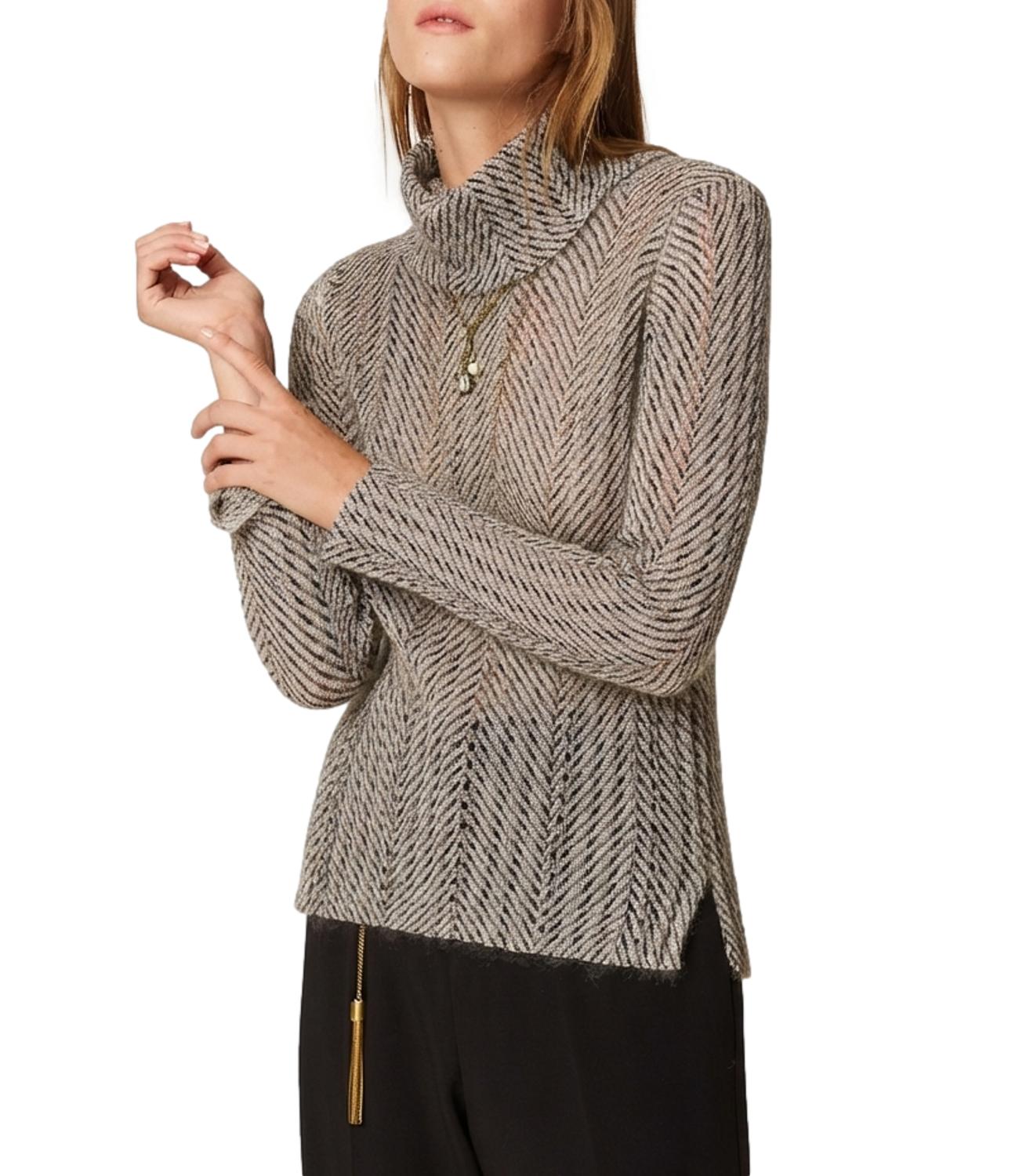 Twinset Dolcevita Bic.Geometric black/Avorio Lurex Donna