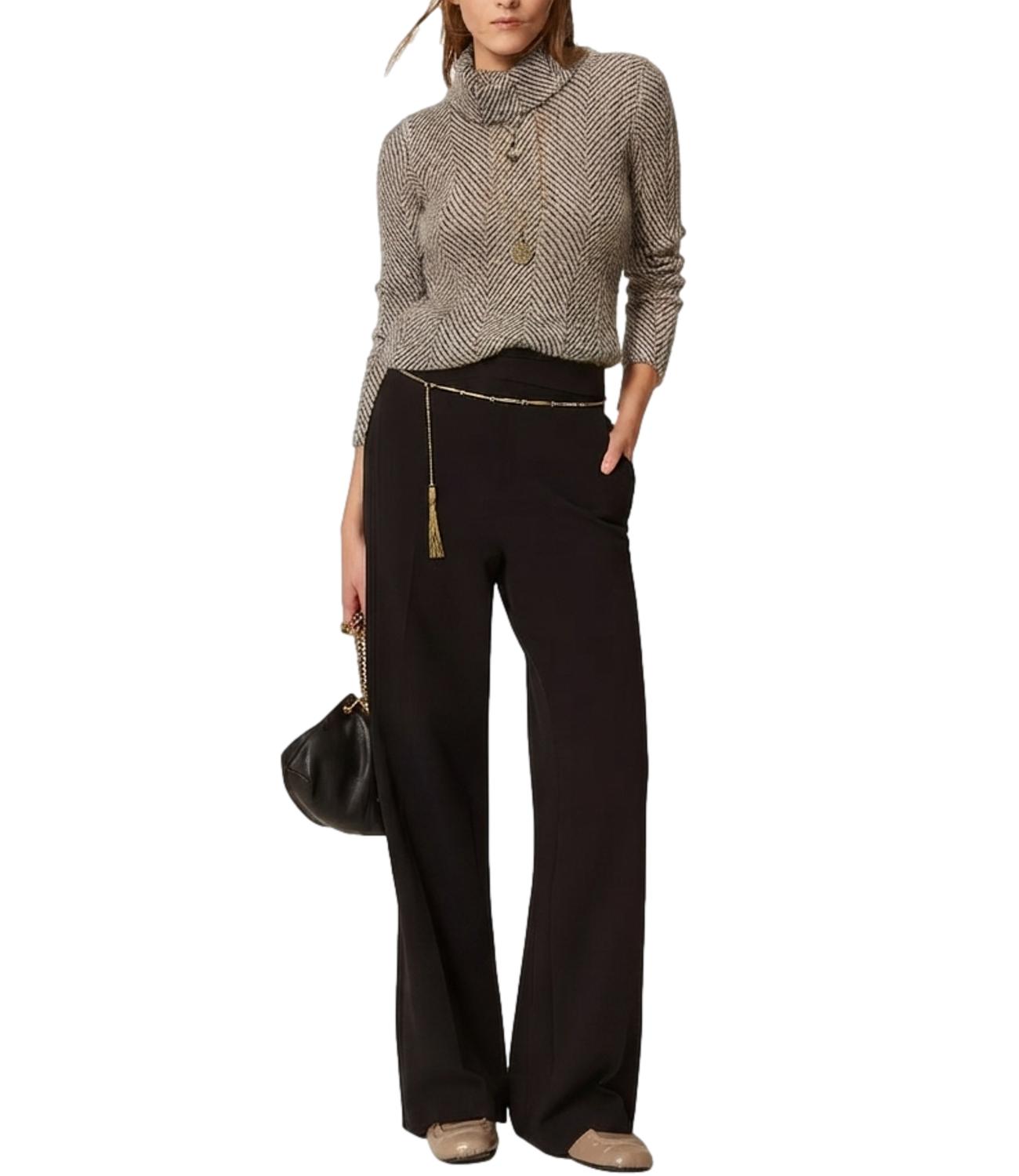 Twinset Dolcevita Bic.Geometric black/Avorio Lurex Donna