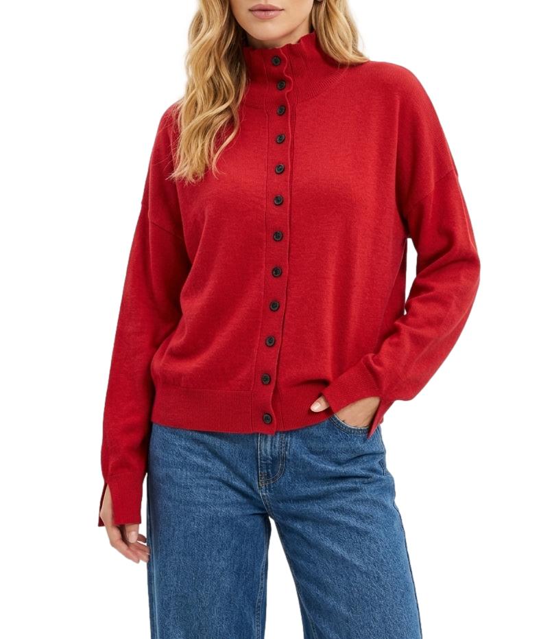 Vicolo Cardigan Rosso Donna