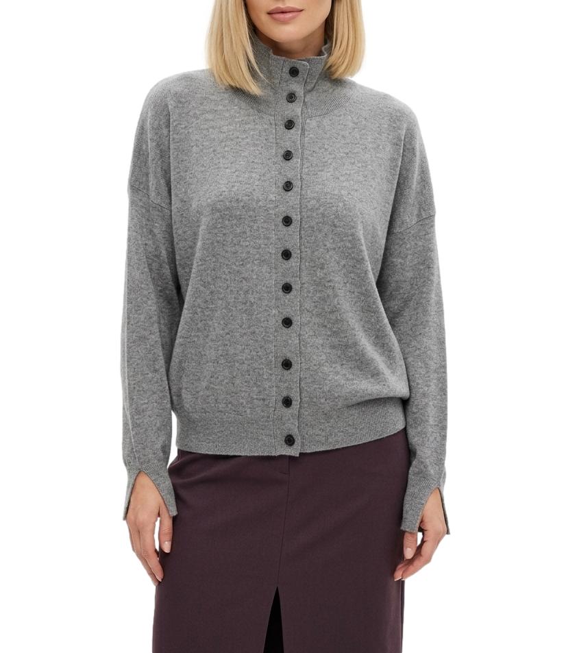 Vicolo Cardigan Grigio Melange Donna