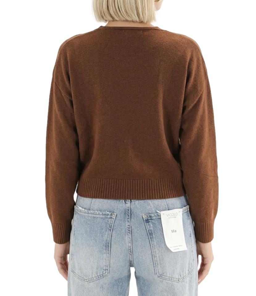 Vicolo Cardigan Cuoio Donna
