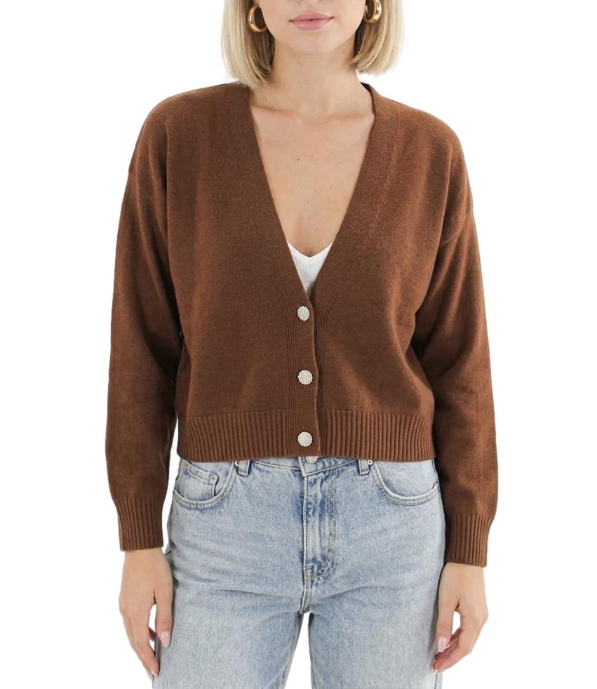 Vicolo Cardigan Cuoio Donna