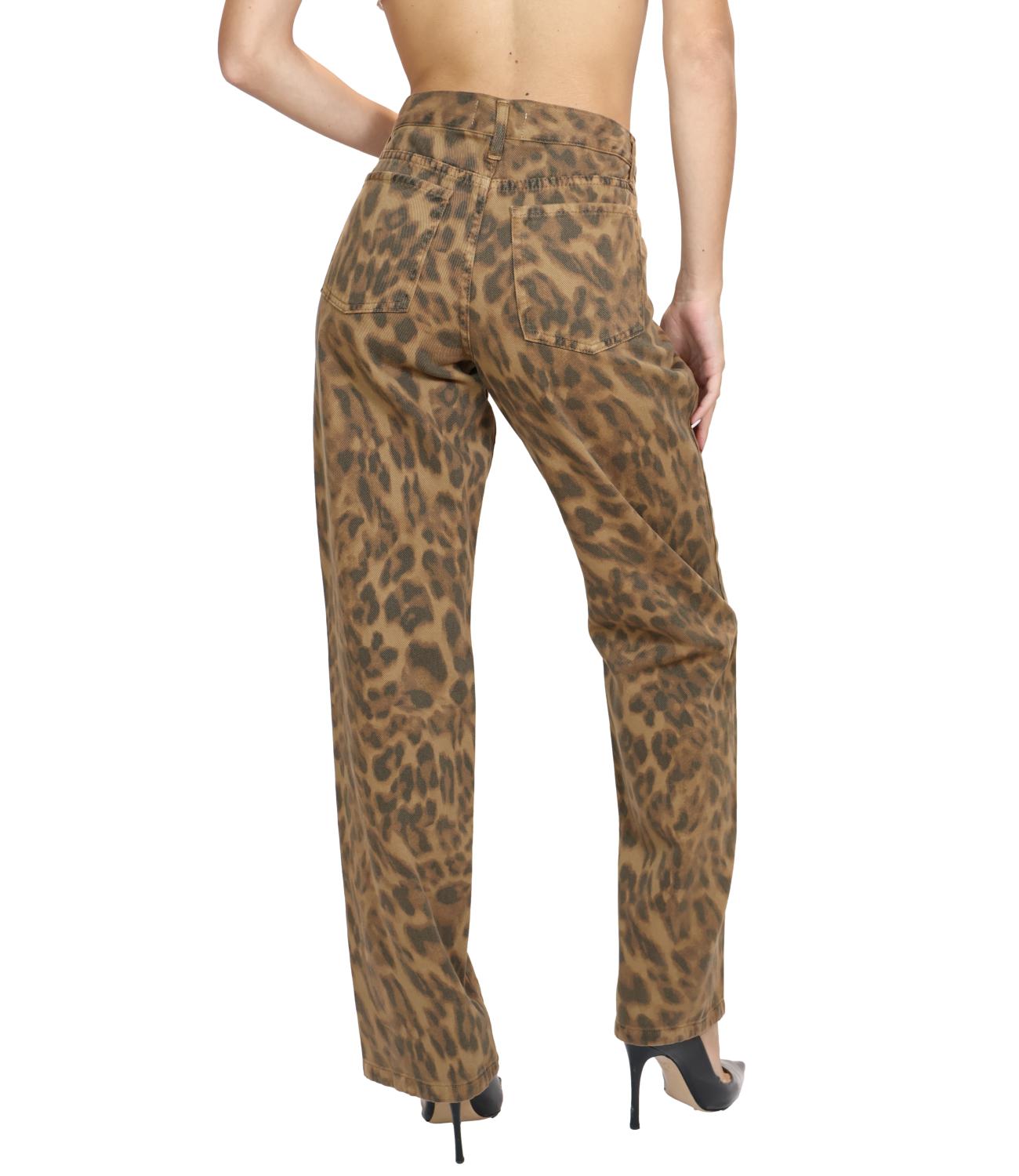Vicolo Pantalone Animalier Cammello Donna