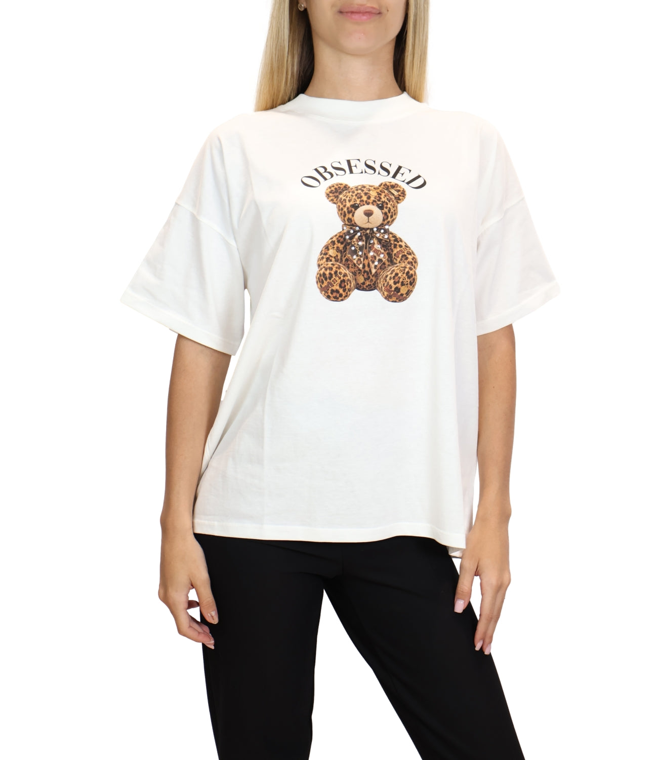 Vicolo T-shirt Orsetto Naturale Donna
