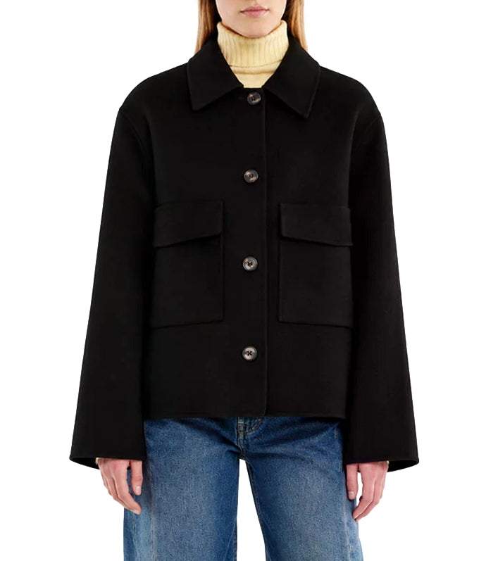 Vicolo Cappotto Boxy Nero Donna