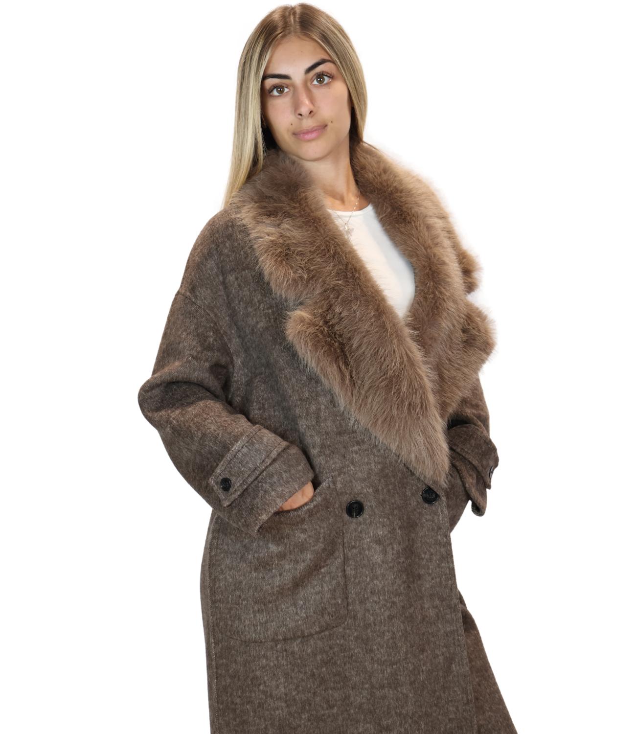 Vicolo Cappotto Fango Donna