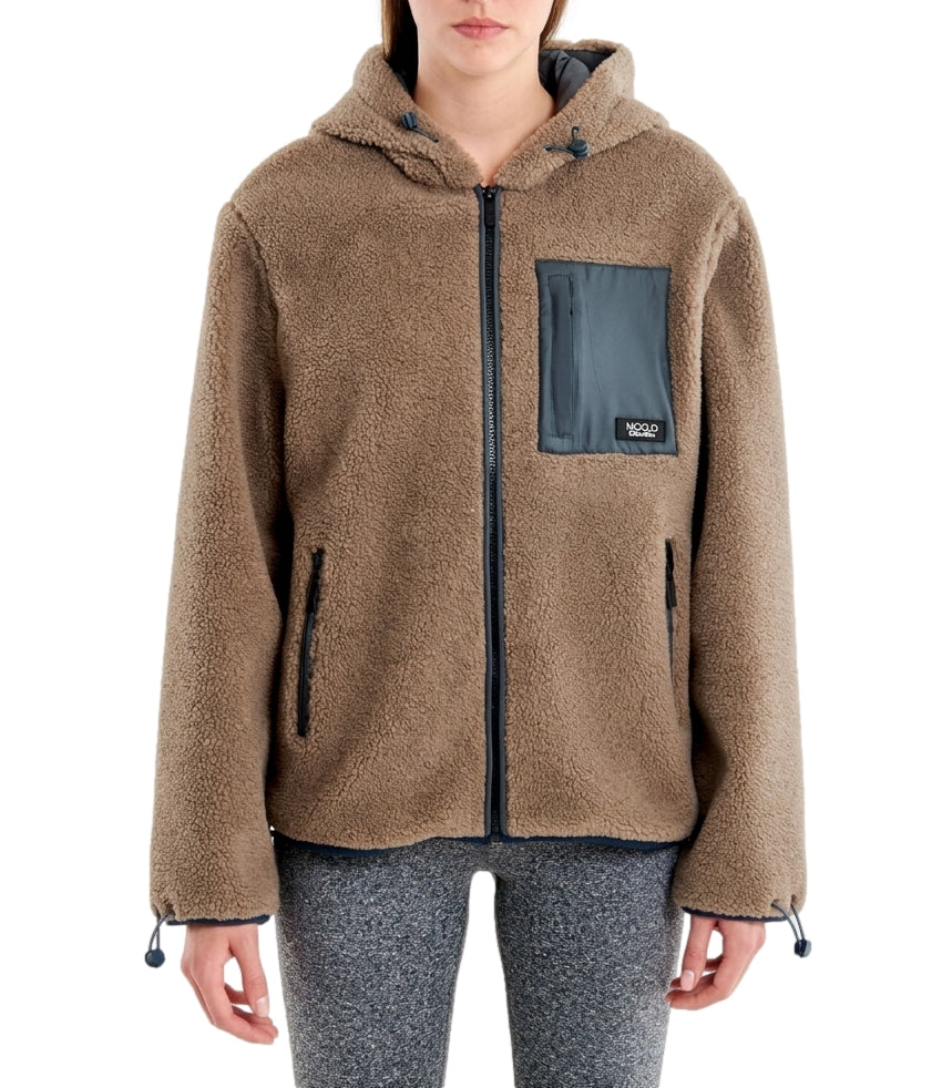 Vicolo Giacca Teddy Tortora Donna
